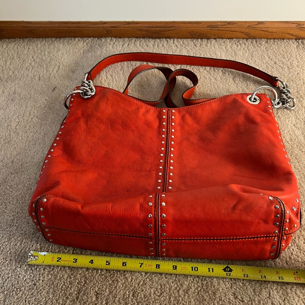 Michael Kors Orange Leather Shoulder Bag - Picture 6 of 15